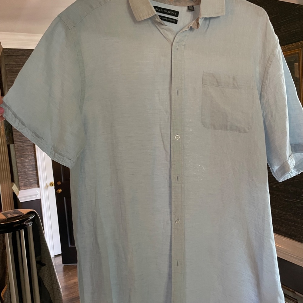 Saks Fifth Avenue Linen Short Sleeve Shirt